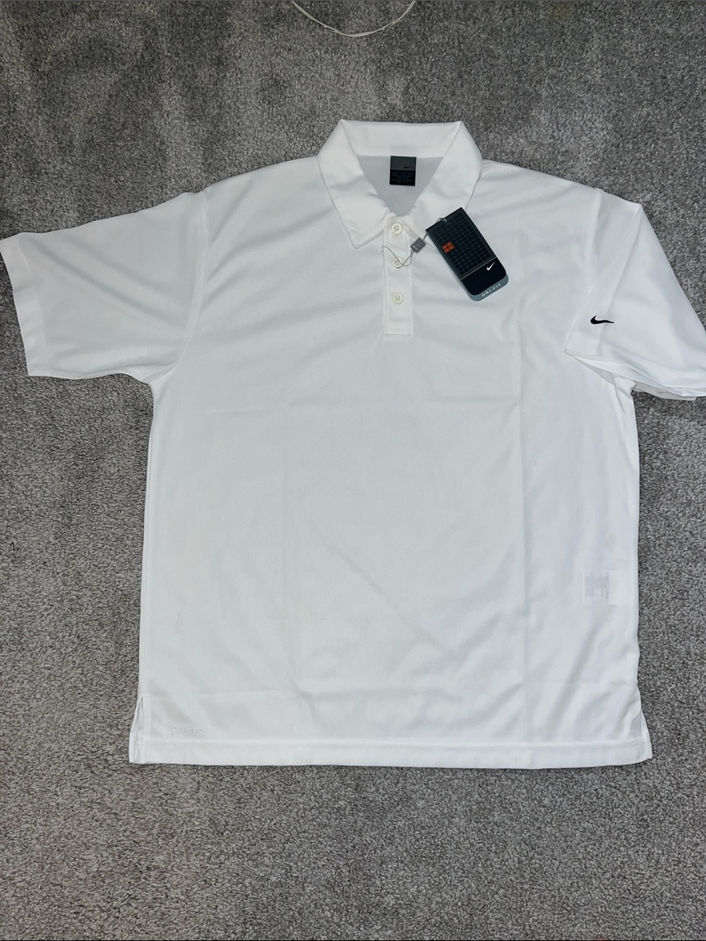 New Vintage 1990’s white Poly Nike Court Dri Fit Collared tennis shirt NWT Retro